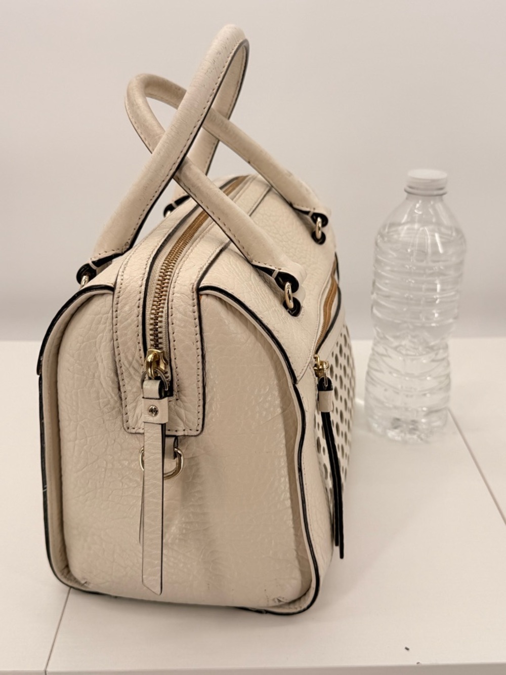 Kate Spade Perri Lane Bubbles Romy Cream Satchel Leather Crossbody Bag - Picture 5 of 15